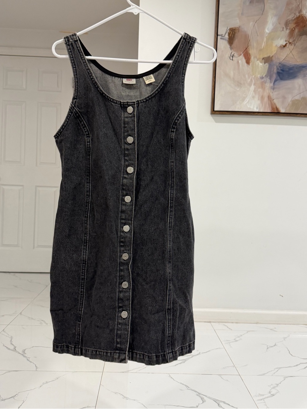 Levi's Black Washed Denim Button-Front Dress
